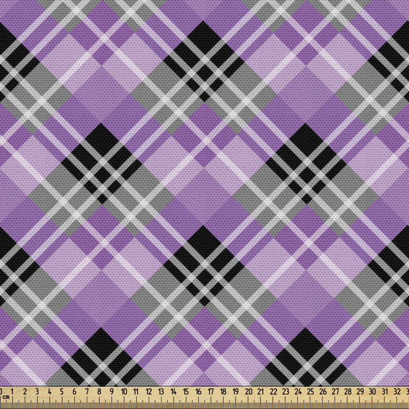 East Urban Home Ambesonne Plaid Fabric By The Yard, Continuous Print Of
